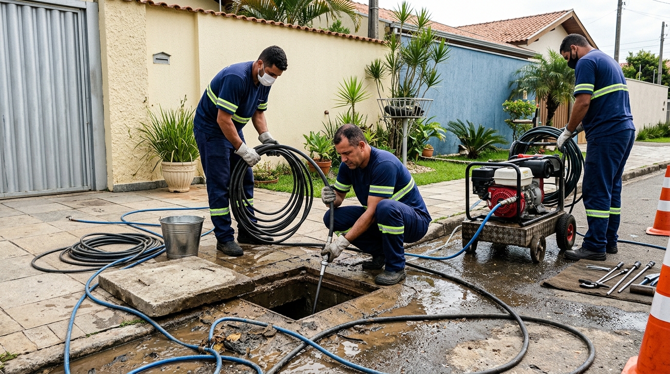 Desentupimento de esgoto residencial em Salvador-BA