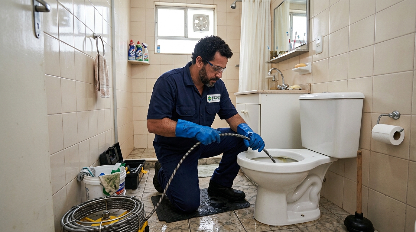 Desentupimento de vaso com equipamento em Salvador-BA