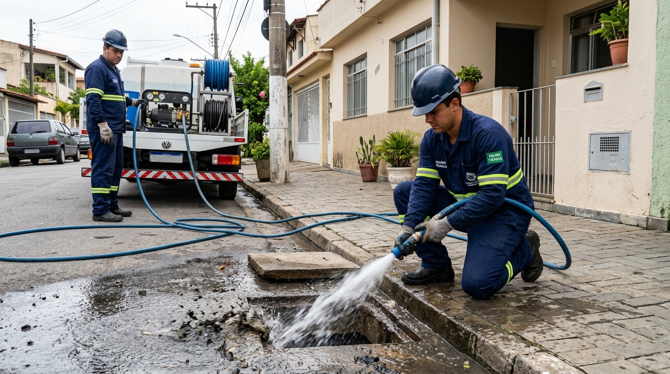 Hidrojateamento de redes hidráulicas em Salvador-BA