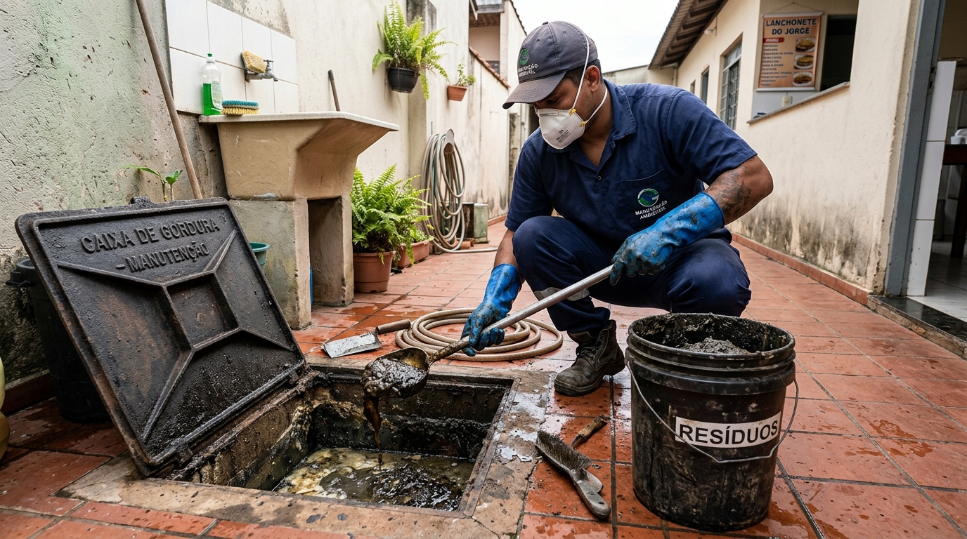 Remoção de lodo de caixa de gordura em Salvador-BA